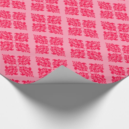Poppy marokkanischer Damask Geschenkpapier (Ecke)