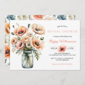 POPPY Mason Jar Bridal Dusche Einladung (Vorne/Hinten)
