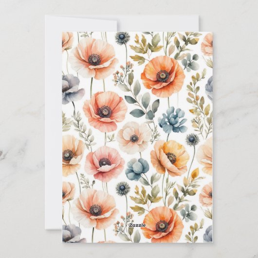 POPPY Mason Jar Bridal Dusche Einladung (Rückseite)