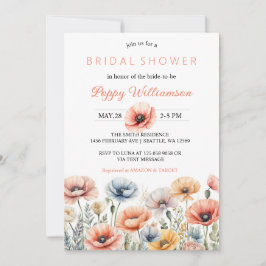 POPPY Mason Jar Bridal Dusche Einladung