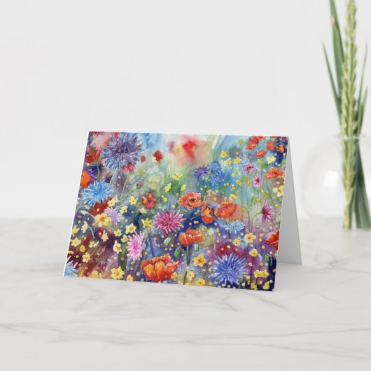"Poppy Meadow" Blank Notecard Dankeskarte (Vorderseite)