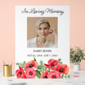 Poppy Memorial Photo Funeral Acrylic Sign Acrylschild (Hochzeit)