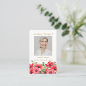 Poppy Memorial Photo Funeral Prayer Card Visitenkarte (Stehend Vorderseite)