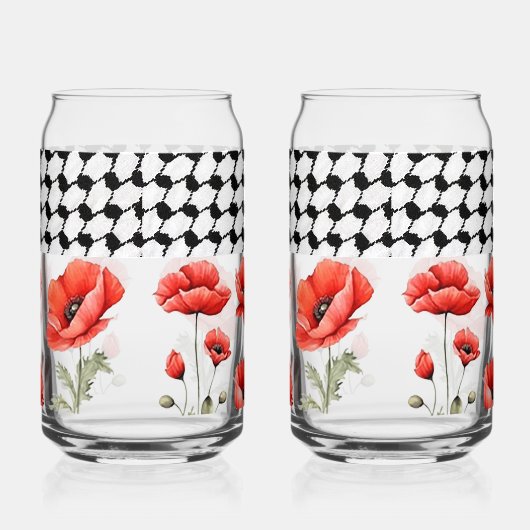 Poppy mit palästinensischem Hattah Can Glass Set Dosenglas (Rechts)