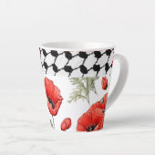 Poppy mit palästinensischem Hattah Latte-Tasse Milchtasse (Rechte Ecke)