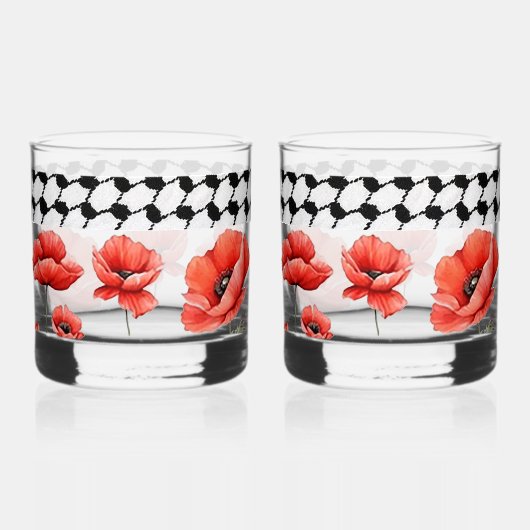 Poppy mit palästinensischem Hattah Whiskey Glass S Whiskyglas (Vorderseite)