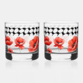 Poppy mit palästinensischem Hattah Whiskey Glass S Whiskyglas (Rückseite)
