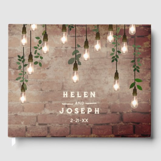 Poppy Monogram Dark Wedding Guest Book Gästebuch (Vorderseite)