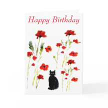 Poppy Niedlich Black Cat Floral