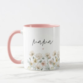 POPPY Niedlich Pastel Wildblume Floral Mama Tasse