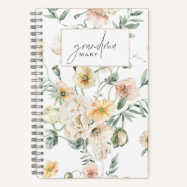 POPPY Niedlich Pastel Wildblume Oma Name Journal Notizblock