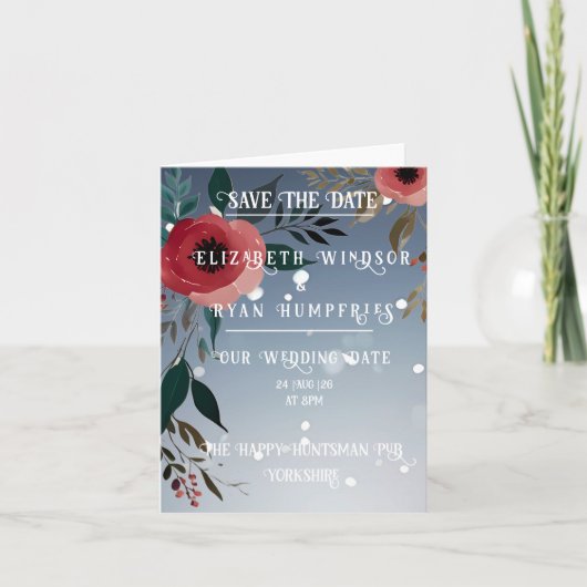 Poppy of Liebe" Einladung zur Hochzeitsfeier (Vorderseite)