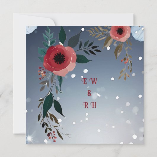 Poppy of Liebe" Einladung zur Hochzeitsfeier (Rückseite)