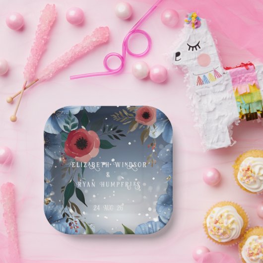 Poppy of Liebe" Einladung zur Hochzeitsfeier Pappteller (Party)