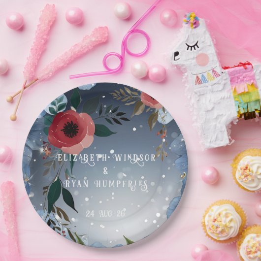 Poppy of Liebe" Einladung zur Hochzeitsfeier Pappteller (Party)