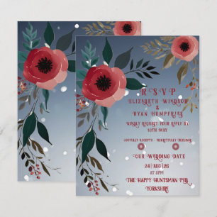 "Poppy of Love"-Hochzeitseinladungs-Kollektion RSVP Karte