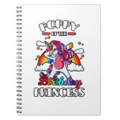 Poppy Of The Birthday Princess Unicorn Rainbow Bda Notizblock (Vorderseite)