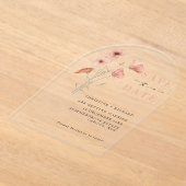 Poppy Orange Blume Hochzeit Speichern Sie das Datu Acryleinladungen (Ablage )