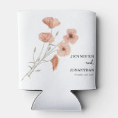 Poppy Orange Blume Wedding Dosenkühler (Rückseite)