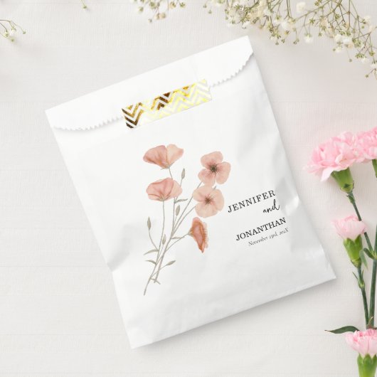 Poppy Orange Blume Wedding Geschenktütchen (Versiegelt)