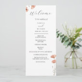 Poppy Orange Blume Wedding Program Card Einladung (Stehend Vorderseite)