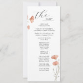 Poppy Orange Blume Wedding Program Card Einladung (Rückseite)