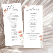 Poppy Orange Blume Wedding Program Card Einladung