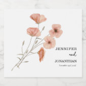 Poppy Orange Blume Wedding Schaumweinetikett (Einzelnes Label)