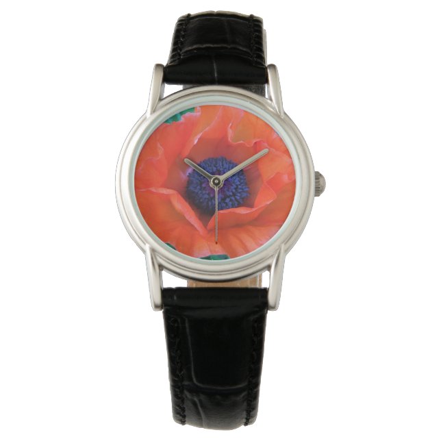 POPPY Oriental Red Orange — Armbanduhr (Vorderseite)