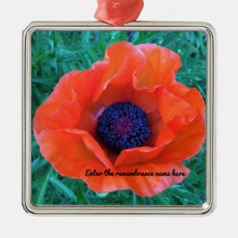 POPPY Oriental Red Orange — Silbernes Ornament