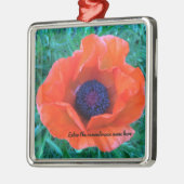 POPPY Oriental Red Orange — Silbernes Ornament (Links)