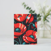 Poppy Papaver Blume Postkarte (Stehend Vorderseite)