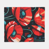 Poppy Papaver flowers Fleecedecke (Vorderseite (Horizontal))