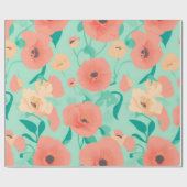 Poppy Pastel Personalisiertes Muster Geschenkpapier (Flach)