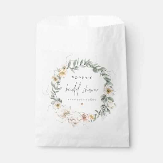 POPPY Pastel Wildblume Brautparty Geschenktütchen (Vorderseite)