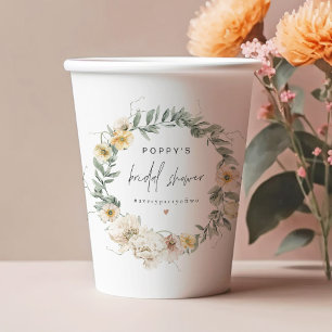 POPPY Pastel Wildblume Brautparty Pappbecher