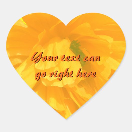 Poppy Petals Heart Stickers (Vorderseite)