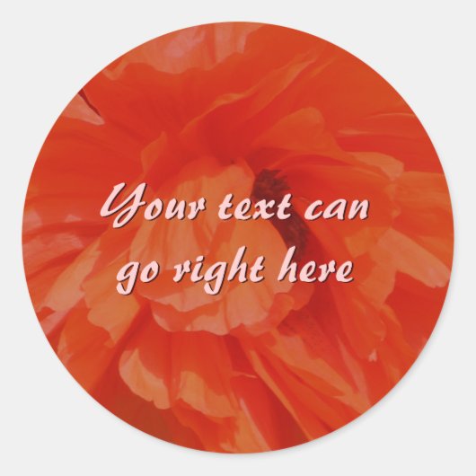Poppy Petals Round Stickers (Vorderseite)