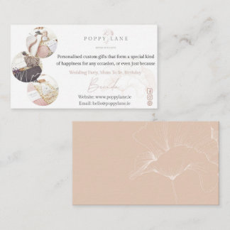 POPPY Pink & Airy Simple Branding Business Card Visitenkarte
