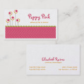 Poppy Pink Business Cards Visitenkarte (Vorne/Hinten)