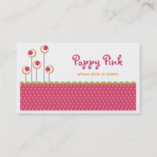Poppy Pink Business Cards Visitenkarte (Vorderseite)