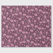 Poppy Pink Lila Aquarellmuster Geschenkpapier (Flach)