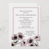 Poppy Pink Wedding Einladung (Vorne/Hinten)