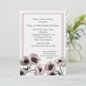 Poppy Pink Wedding Einladung (Stehend Vorderseite)