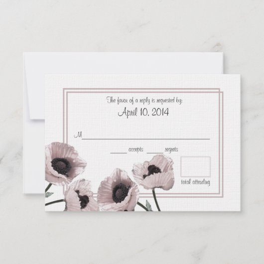 Poppy Pink Wedeltrettkarte RSVP Karte (Vorderseite)