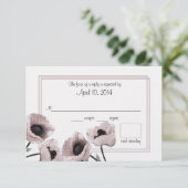 Poppy Pink Wedeltrettkarte RSVP Karte (Stehend Vorderseite)