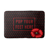 Poppy Polka Dot Muster Rot und Schwarz Bath Mat Badematte (Vorderseite)