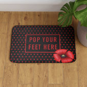 Poppy Polka Dot Muster Rot und Schwarz Bath Mat Badematte