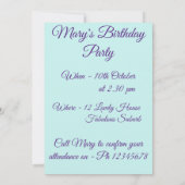 Poppy Poppies Art Watercolor Einladung zum Geburts (Rückseite)