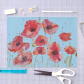 Poppy Poppies Rote Wasserfarben Blume Seidenpapier (Handwerk)
